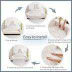MYSKY HOME Couch Cover for Dogs, Sectional Couch Cover, Beige Lines Sofa Covers for Sectional Sofa L Shape Chenille Couch Protector for Dogs Pets Couch Covers Washable Soft Throw, 71"X134"