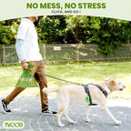 Thick Dog Poop Bags Rolls - Grab'n'Go, Hands Stay Clean! - 420PCS Scented | Odor Control Doggie Poop Bags 13 x 9 in for All Breeds - with 2 Dispensers for Daily Walks Outdoor Cleanup (Green)