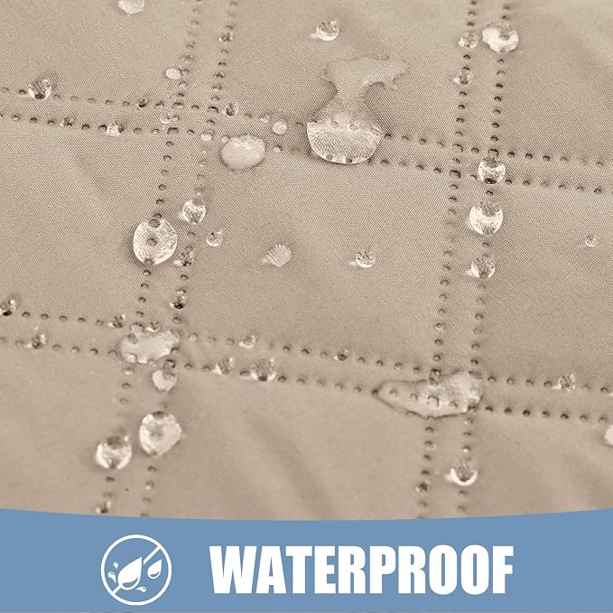 Smiry Waterproof Reversible Pet Couch Covers for Dogs | Pet Friendly, Soft Fabric, Washable Sofa Furniture Protector for Dogs Cat Kids, Checkered (52"x82", Taupe/Beige)