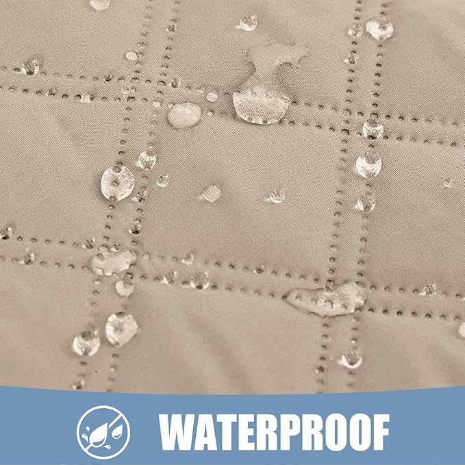 Smiry Waterproof Reversible Pet Couch Covers for Dogs | Pet Friendly, Soft Fabric, Washable Sofa Furniture Protector for Dogs Cat Kids, Checkered (52"x82", Taupe/Taupe)