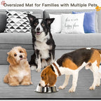 Largest Dog Food Mat, 48"x32" Silicone Dog and Cat Mat for Food and Water Bowls, Thinken Waterproof Non-Slip XXXL Pet Feeding Mat for Floors (Dark Gray)