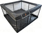 PJYuCien Puppy Playpen Plus Storage Bage with Bottom & Top Cover, 31.3" H | Heavy Duty, Dog Fence for Small Dogs, Foldable Square Pen, Indoor, Outdoor, Backyard Pasture, Camping, Protects Floors
