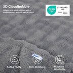 Dog Blankets Washable Pet Blanket - Fluffy Fuzzy Cat Puppy Blanket with Premium 300GSM 3D Fleece Bubble for Pet Kitten Doggy, Grey, 25x35IN
