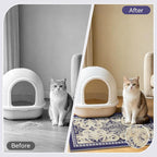 Cat Litter Mat, 24"x15" High-Density PVC Cat Litters Trapping Mat, Waterproof & Non-Slip Backing, Litter Box Catcher, Soft on Kitty Paws, Easy Washable Pet Supplies Blue