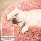 MIXJOY Orthopedic Dog Bed Comfortable Donut Cuddler Round Pet Beds Ultra Soft Washable Dog and Cat Cushion (20''/23''/30'') (23'', Pink)