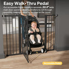 Cumbor 36 in Extra Tall Baby Gate for Stairs, 29.7-51.5 in Dog Gate Black | Mom's Choice Awards Winner, Auto Close and Double Lock Child Gate for Toddlers & Pets, Pressure or Hardware Mounted