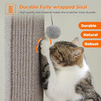 PAWZ Road Cat Scratching Post 32” Tall Square Cat Scratcher | Heavy Duty Cat Post with 16x16”Large Base Covered Sturdy Woven Sisal Scratcher and Cat Toy Ball for Adult and Indoor Cats