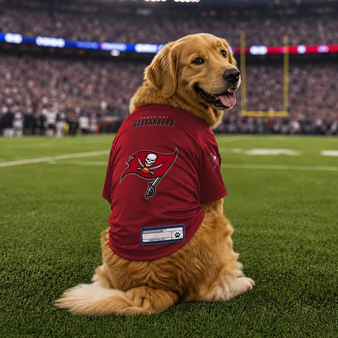 Littlearth NFL Tampa Bay Buccaneers Stretch Pet Jersey, Team Color, Medium