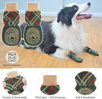 BEAUTYZOO 6PCS Dog Socks to Prevent Licking Paws, Anti Slip Dog Shoes for Hot Pavement Hardwood Floors, Traction Control Toe Grips Boots & Paw Protectors for Small Medium Large Senior Dogs, Green M