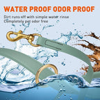 Viper Biothane K9 Working Dog Leash Waterproof Lead for Tracking Training Schutzhund Odor-Proof Long Line with Solid Brass Snap for Puppy Medium and Large Dogs 20in, Sage Green