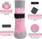 SCENEREAL Anti Slip Dog Sock to Prevent Licking Paws for Hardwood Floors, Boots & Paw Protector Shoes for Hot/Cold Pavement with Grippers, Double Sides Grips for Small Medium Large Senior Dogs