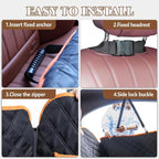 Hard Bottom Waterproof Dog Seat Cover Hammock for Full Size Truck | 900D Oxford bite-proof & waterproof. 35D sponge pad protects dog joints. Extra-wide hard bottom supports 600lbs. Mesh window