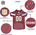 Pets First NFL Arizona Cardinals Dog Jersey, Size X-Large, Football Shirt Costume for Pet, Dog Sports T-Shirt, NFL Team Clothing for Cats, Licensed Pet Apparel Available in 7 Sizes and 32 Teams