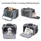 EliteField Deluxe Soft Pet Carrier for Cats and Dogs (3-Year Warranty) | Airline Approved, Waterproof Fabric, Scratch-Resistant Mesh, Expandable Mat, Built-In Leash, Suitcase Sleeve, Seat Belt Loops