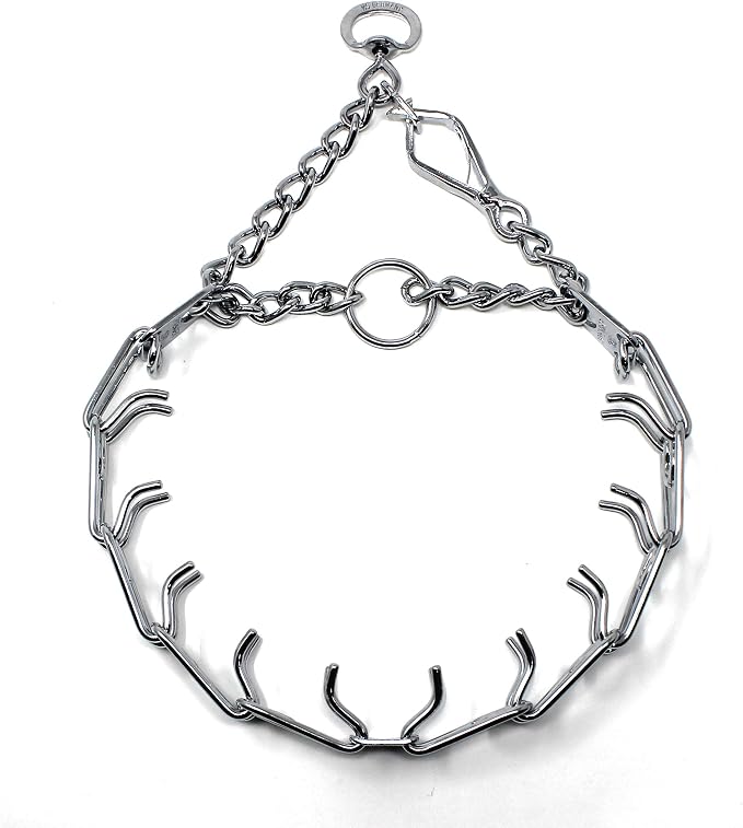 Herm Sprenger Prong Dog Training Collar with Quick Release Ultra-Plus Chrome Plated Steel Pet Pinch Collar for Dogs Anti Pull Training Collar 3mm x 21-22in Medium