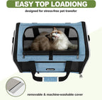 GAPZER Cat Carrier 18 x 11 x 11 Top Loading Soft Pet Travel Bag Over 15lbs | Portable Small Dog Puppy Car Travel Crate 10 lbs, Chihuahua Kennel Carry Case, Kitty Cloth Cage Medium Cat Under 25 lbs Blue