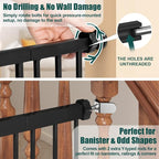keny 51" Extra Tall Pet Gate, 29.7"-46" Wide Adjustable Cat Gate | for Doorway, Hallway, Stairs, Auto-Close & Pressure Mounted, No Drilling, Black
