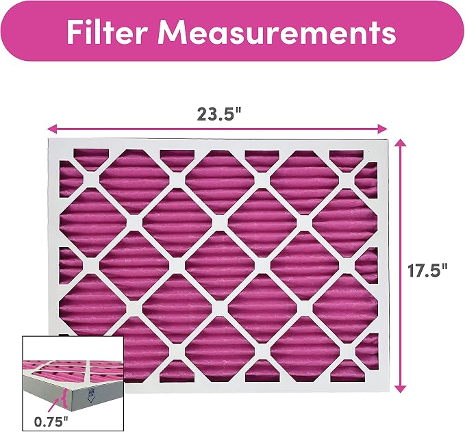 18x24x1 Air Filter (2-Pack) | Made in the USA | Color Changing | Remove Cat and Dog Odor | MERV 8 for Pet Hair Dander and Dust | 17.5"x23.5"x0.75" Exact Size