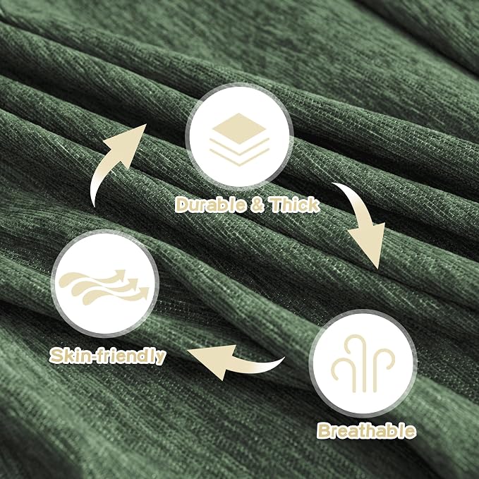 MYSKY HOME Couch Cover for Dogs, Washable Couch Covers, Non Slip Couch Sofa Cover, Couch Cover 2 Cushion Sofa Dogs Furniture Protector with Tassels Chenille Sofa Covers for Pets, 71"x118", Moss Green
