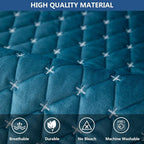 Eismodra Couch Cover,Sectional Couch Covers,Sofa Covers for 3 Cushion Couch,Anti-Slip Sofa Slipcovers for Dogs Cats Kids Loveseat Recliner L Shaped Armrest Backrest,Blue 36''x63''(Only 1 Piece)