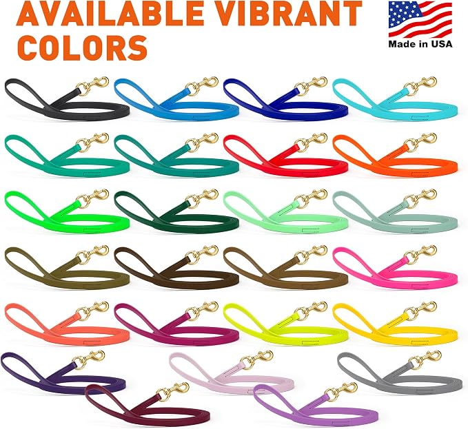 Viper Biothane K9 Working Dog Leash Waterproof Lead for Tracking Training Schutzhund Odor-Proof Long Line with Solid Brass Snap for Puppy Medium and Large Dogs, 15ft Olive Drab Green