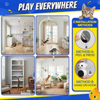 Automatic Laser Cat Toys, Flying Bird Feather Cat Wand Toy for Bored Kitten | Catpick toy Interactive Doorway Toys with Hanging Feather Bird for Exercise& Enrichment, for Indoor Adult Cat, Pear White