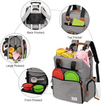 Modoker Dog Travel Backpack Set with 2 Food Bags, 2 Bowls and 1 Mat, Grey | Water-Resistant Oxford Fabric | Roomy Main Compartment | Multiple Functional Pockets | Stroller Strap | Leak-Resistant Lining