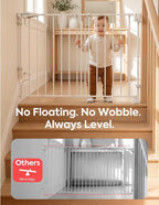 Babelio Removable & No Bottom Bar Baby Gate, 35.5-55" Hardware Mounted (Drill Needed)| Wide Walk-Thru| Auto-Close Safety Dog/Pet Gate for Stairs & Doorways (White, 35.5-55" W, 30" H) | Hardware Mounted (Drill Needed)| Wide Walk-Thru| Auto-Close Safety ...