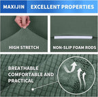 MAXIJIN Super Stretch Couch Cover for 3 Cushion Couch, 1-Piece Universal Sofa Covers Living Room Jacquard Spandex Furniture Protector Dogs Pet Friendly Fitted (Large, Pea Green)