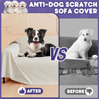 Loiion Cat Scratch Proof Furniture Protector Waterproof Sofa Cover 150"x91" | Pet-Friendly Couch Protector, Anti-Scratch & Anti-Slip Sofa Cover For Cats Dogs Kids, Machine Washable
