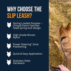 Fenrir Slip Leash 1.4m Professional Dog Training Lead to Stop Pulling, Perfect for Walks, Easy to Use, Spring Loaded Stopper, Light Weight and Durable (Red)