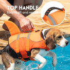 ASENKU Dog Life Jacket - Pet Safety Vest for Swimming & Boating, Shark Life Jacket with Floatation, Dog Lifesavers Swimsuits for Small Medium Large Dogs (OrangeMix, M)