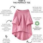 Pet Passion Toby II - The Perfect Tee, 8 Pack Short Sleeve Pet T-Shirt 100% Organic Cotton Tees Clothes for Small, Medium, Large Dogs, Rainbow Pink, XX-Large