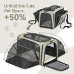 Petsfit Large Double Expandable Cat Carrier for Large Cats and Small Dogs | 19 x 12 x 12 in; dual-side expansion for large cats and small dogs, with anti-sag frame and locking zippers; up to 18 lb.