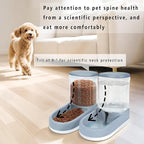 MOLOPARTY Automatic Dog Cat Feeder and Water Dispenser Gravity Food Feeder and Waterer Set with Pet Food Bowl for Small Medium Dog Puppy Kitten, Large Capacity 1 (Pet Feeder and Waterer Set)