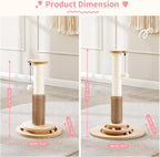 Made4Pets Cat Scratching Post for Indoor Cats with Self Groomer, 23" | Cat Scratcher with Natural Sisal Rope, Stable Base and Interactive Ball Track, Cat Toys for Kittens and Small Indoor Cats