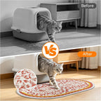 Cat Litter Mat, 33"x22" High Density PVC Litter Rug Trapping Mat, Non-Slip, Waterproof & Urine-Proof Kitty Litters Catcher Mats, Keep Floor Clean, Soft on Kitten Paws, Cat Essentials Brown