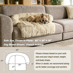 Calming Dog Bed Fluffy Plush Dog Mat for Furniture Protector with Removable Washable Cover for Large Medium Small Dogs and Cats (Small(35x31x5),Beige)