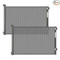 (2 Pack) Retractable Baby Gate for Stairs and Doorways, 55" Wide x 33" Tall Mesh Dog Gate for Indoor & Outdoor Use, Safety Gate for Babies and Pets, Child Gates for Hallways, Hardware Mounted, Gray
