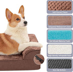Rainmr Waterproof Dog Bed for Small Dogs - Orthopedic Memory Foam Puppy Couch Sofa, Removable Cover & Anti-Slip Bottom, 41x27 Inches, Brown
