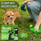 Pet N Pet 1080 Counts Green Poop Bags for Dogs, 41% Plant Based & 59% PE Extra Thick Dog Poop Bags Rolls, 9" x 13", Unscented Pet Waste Bag