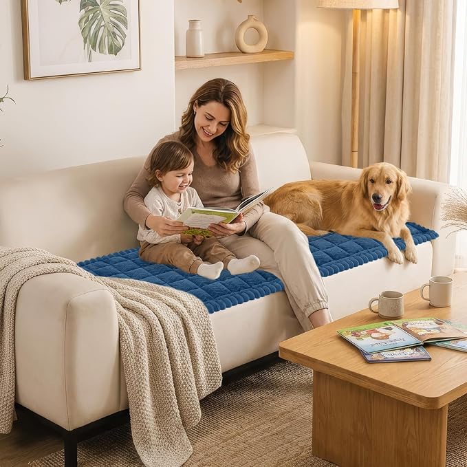 Smiry Couch Cover for Dogs, Non Slip Fuzzy Pet Sofa Covers Washable | Sofa Slipcovers for 3 Cushion Couch, Soft Thick Furniture Protector for Cats Dogs, Against Fur, Dirt, Scratch (35.4"x88")
