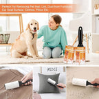 WulaWindy Extra Sticky Lint Rollers for Pet Hair, 6 Rolls, 2 Handles | Extra-sticky lint rollers with 6 rolls and 2 reusable handles for pet hair, lint and dust on clothes, sofas and furniture.