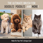 Tauro Pro Line Deshedding Wooden Brush for Dogs & Cats, Medium (M), Mint | Dematting & Detangling, for Mid-Length to Long Coats, Round Flexible Cushion, Ideal for Cocker Spaniels