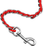 S-ETOVUS-Chain Dog Leash, Bite-Proof Metal Leash, with Padded Handle | Three Sizes 7.25FT/5.2FT/4FT, Woven From Nylon Rope And Chain, Durable And Bite-Resistant, Comfortable With Padded Handles