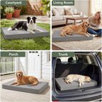 WNPETHOME Large Outdoor Dog Bed, Waterproof & Easy to Clean - Spacious Crate Mat for Extra Large Dogs with Removable Washable Cover, Egg Crate Foam, Indoor Outdoor Use