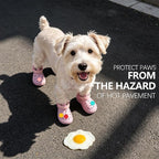 EXPAWLORER EVA Dog Shoes for Hot Pavement, Non-Slip Waterproof Reflective Adjustable Dog Booties Boots & Paw Protectors, Easy ON & Off Rugged Sole for Small Medium Large Dog Outdoor Walking (Pink,7)