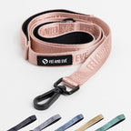 Fei & Eve Classic Dog Leash | Soft-Touch 210D Nylon, Dual Padded Handles, Traffic Handle, Tangle-Free, Heavy Duty, Blush, 4FT
