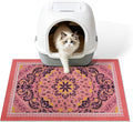 Cat Litter Mat, 24"x15" High-Density PVC Cat Litters Trapping Mat, Waterproof & Non-Slip Backing, Litter Box Catcher, Soft on Kitty Paws, Easy Washable Pet Supplies Pink