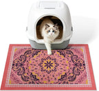 Cat Litter Mat, 24"x15" High-Density PVC Cat Litters Trapping Mat, Waterproof & Non-Slip Backing, Litter Box Catcher, Soft on Kitty Paws, Easy Washable Pet Supplies Pink